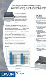 Epson 890N - FX B/W Dot-matrix Printer Especificações