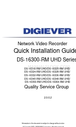 Digiever DS-16300-RM Pro+ Series 빠른 설치 매뉴얼