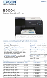 Epson B-500DN Specyfikacja produktu