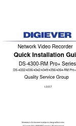 Digiever DS-4300-RM Pro+ Series Hızlı Kurulum Kılavuzu