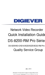 Digiever DS-8200-RM Pro Series Manual de instalação rápida