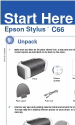 Epson C11C573071 - Stylus C66 Color Inkjet Printer Начните здесь Руководство