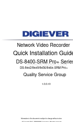 Digiever DS-8456-SRM Pro+ Handbuch zur Schnellinstallation