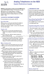 3Com NBX V3000 Analog Quick Reference Manual