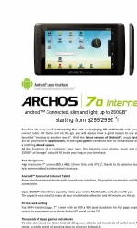 Archos 70 Brochura e especificações