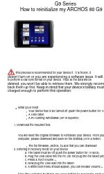 Archos G9 Series Manual