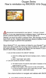 Archos Oxygen Series Instructions