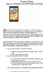 Archos Oxygen Series How To Reinitialize