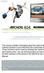 Archos 404 Додаток до посібника користувача