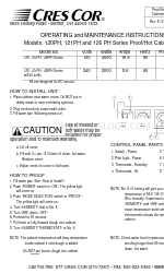 Cres Cor 121PH Series Gebruiks- en onderhoudsinstructies