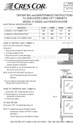 Cres Cor H-339225 Series Instruções de utilização e manutenção