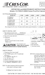 Cres Cor H137WSUA12208 Instruções de utilização e manutenção