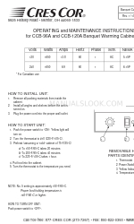 Cres Cor Banquet Warming Cabinets CCB-96A 取扱説明書