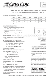 Cres Cor CCB-150 Series Operating And Maintenance Instructions