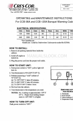 Cres Cor CCB-96A Инструкции по эксплуатации и техническому обслуживанию