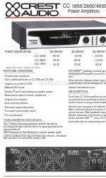 Crest Audio CC2800 Aperçu des fonctionnalités