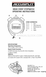 Accusplit 605XE Mode d'emploi