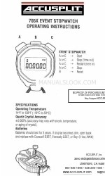 Accusplit 705X Petunjuk Pengoperasian
