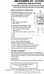 Accusplit AX725BKC 운영 지침