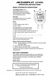 Accusplit AX740BL Operating Instructions