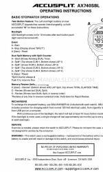 Accusplit AX740SBL Operating Instructions