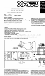 Crest Audio NC-SCO - TECHNICAL Datos técnicos