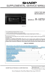 Sharp Carousel R-1870 サービスマニュアル補足