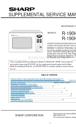 Sharp CAROUSEL R-190HK 補足サービスマニュアル