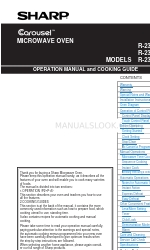 Sharp Carousel R-230J Manuel d'utilisation et manuel de cuisson