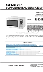 Sharp Carousel R-820BC Manuel de service supplémentaire