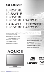 Sharp Aquos LC-37WD1E Manual de operação