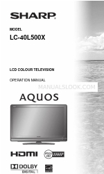 Sharp Aquos LC-40L500X Manual de operação