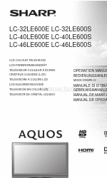 Sharp Aquos LC-40LE600E Operation Manual