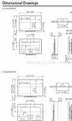 Sharp AQUOS LC-40LE820UN Габаритный чертеж