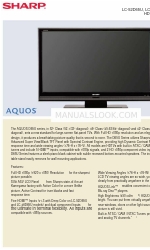 Sharp AQUOS LC-46D65U Specification Sheet