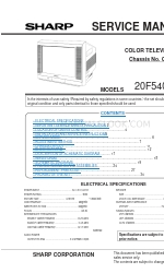 Sharp 20F540 XFlat Manuel d'entretien