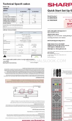 Sharp LC-70UI7652K Démarrage rapide Manuel d'installation