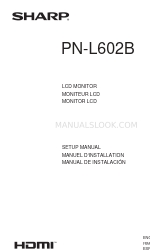 Sharp PN-L602B Setup Manual