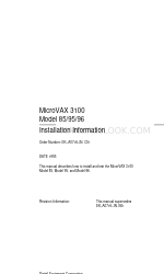 Digital Equipment MicroVAX 3100 Model 85 Installatie-informatie