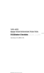 Digital Equipment VAX 4000 505A Lista di controllo per l'installazione