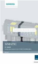 Siemens SIMATIC ET 200SP Manuel