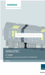 Siemens SIMATIC ET 200SP Manuel