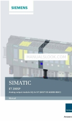 Siemens SIMATIC ET 200SP Manuel