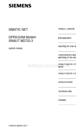 Siemens SIMATIC NET SINAUT MD720-3 System Manual