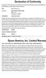 Epson 410W - PowerLite WXGA LCD Projector Pernyataan Kesesuaian