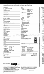 Epson 5000XB - PowerLite SVGA LCD Projector Specification