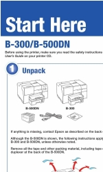 Epson 500DN - B Color Inkjet Printer Start Here Handbuch