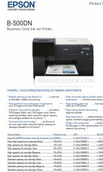 Epson 500DN - B Color Inkjet Printer Технические характеристики продукта