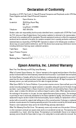 Epson 6110i - PowerLite XGA LCD Projector Declaration Of Conformity