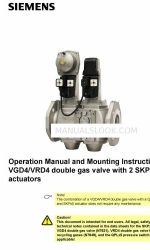 Siemens VGD41.065 Operation Manual And Mounting Instructions